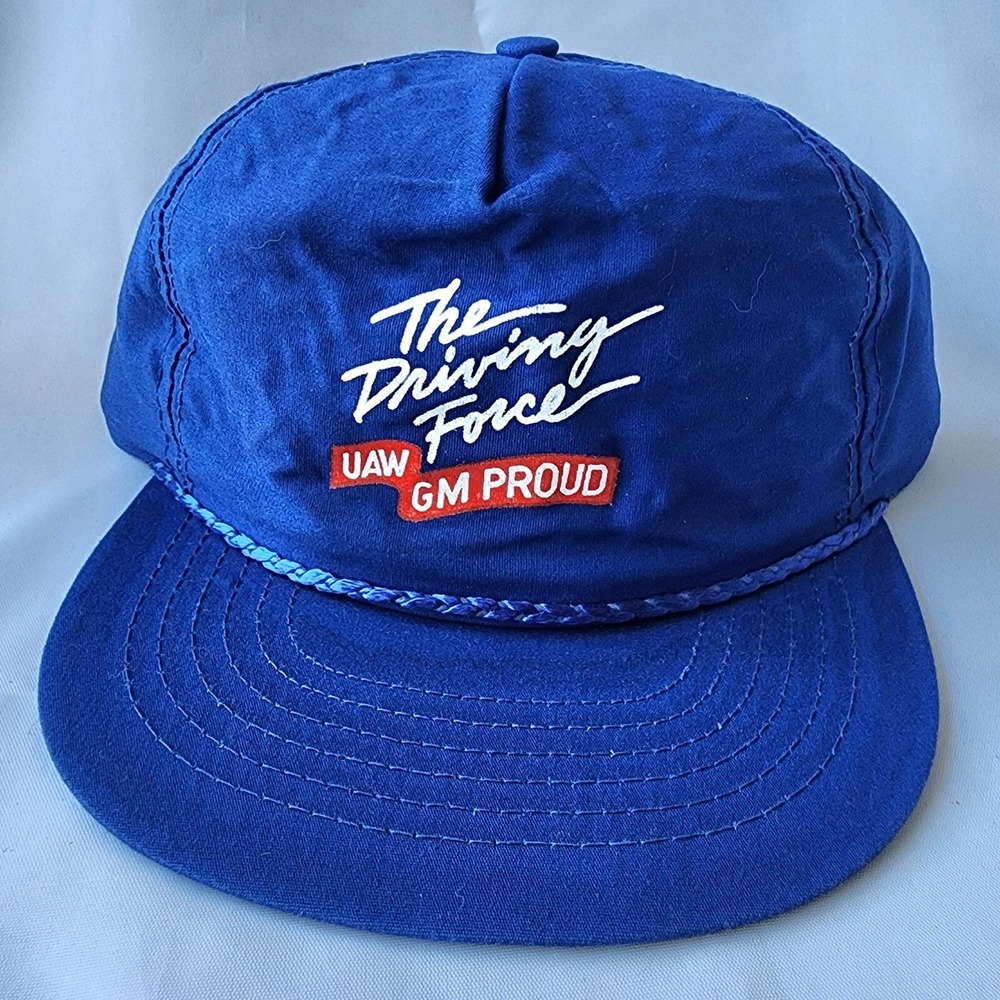 General Motors UAW Union GM‎ The Driving Force Vintage Baseball Cap Snapback Hat